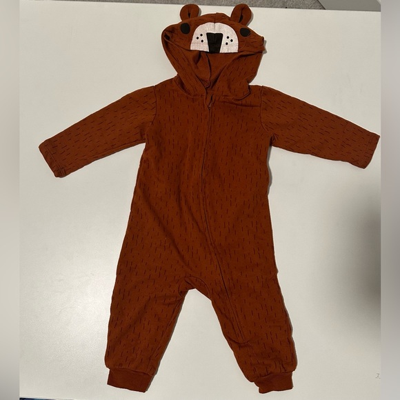 Okie Dokie 9 month Zipper Sleeper Brown bear - Picture 1 of 3